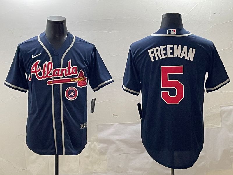 Men Atlanta Braves 5 Freeman Blue Game 2025 Nike MLB Jersey style 4